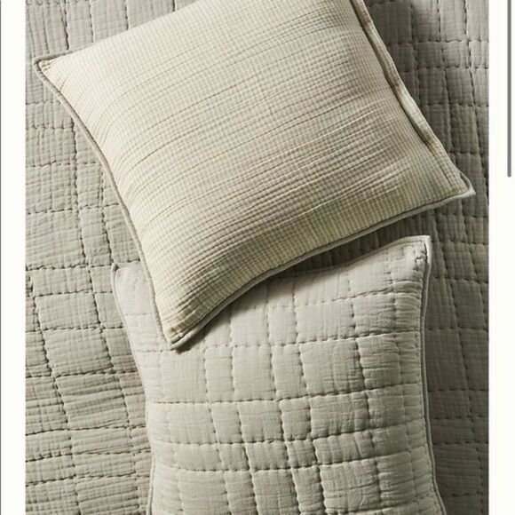 Anthropologie Reversible Airy Gauze Single Euro Sham - Picture 1 of 8